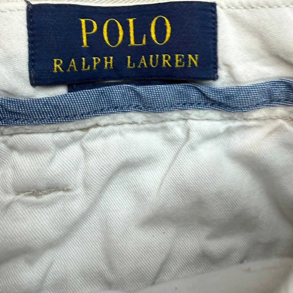 Polo Ralph Lauren Mens Khaki Chino Pants 42x32 Tan Cotton Straight Leg Trousers